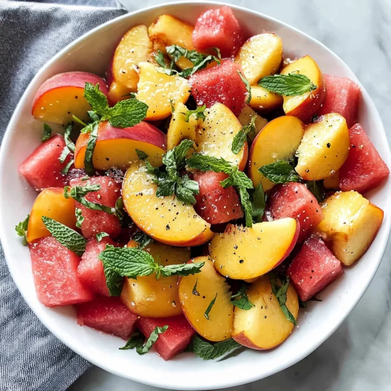 Easy Summer Peach Watermelon Salad
