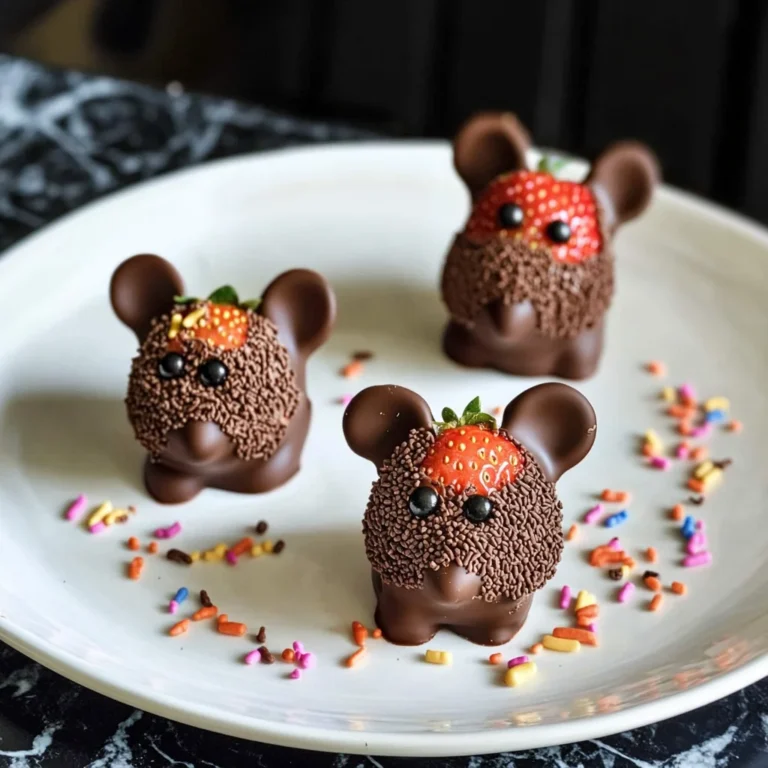 Halloween Dessert - Strawberry and Chocolate fudge mice