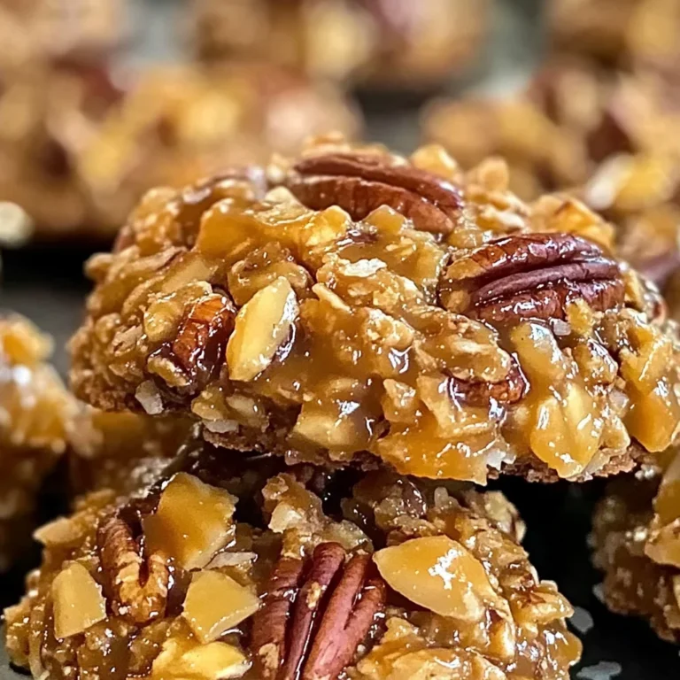 No-Bake Pecan Coconut Praline Cookies