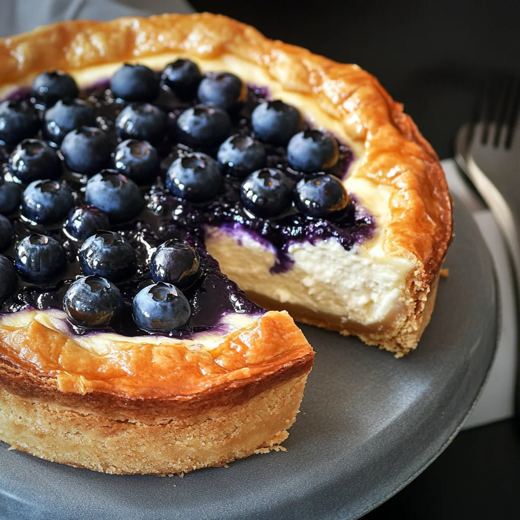 Simple Blueberry Basque Cheesecake