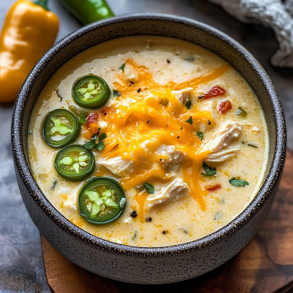 Spicy Jalapeño Popper Chicken Soup