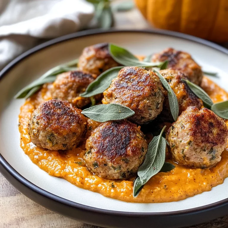 Turkey Meatballs in Pumpkin Sage Sauce