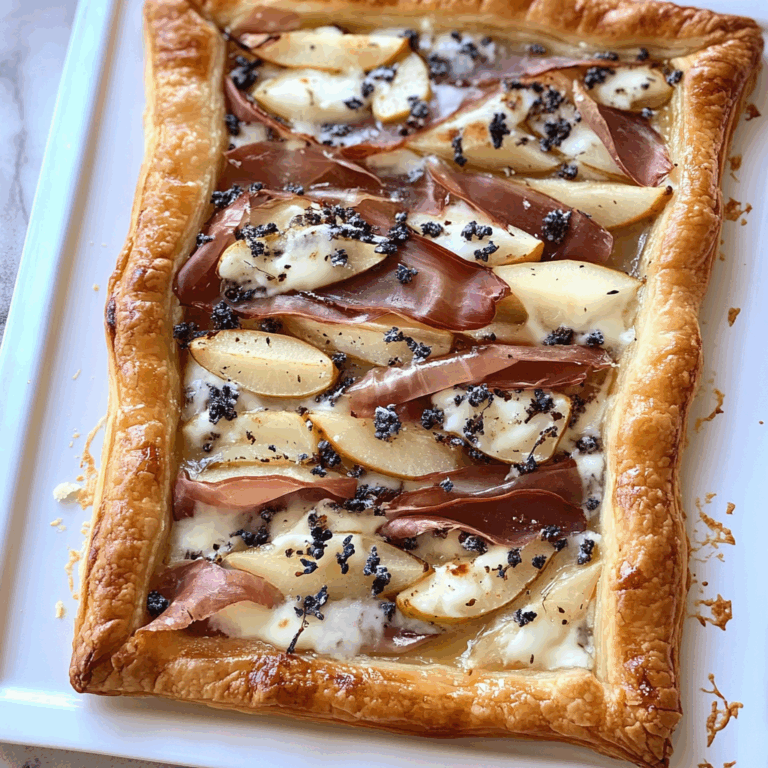 Brie Pear turkey slices Puff Pastry