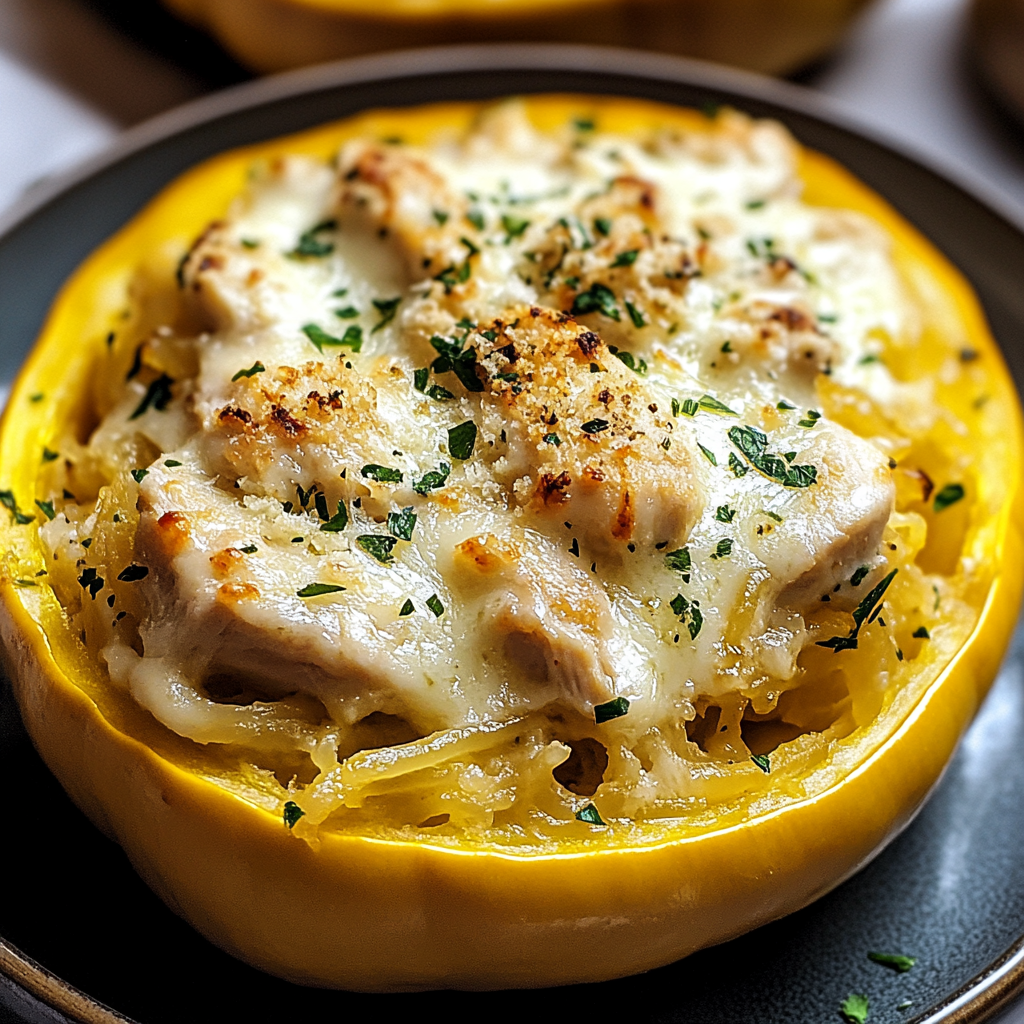 Chicken Alfredo Spaghetti Squash Recipe