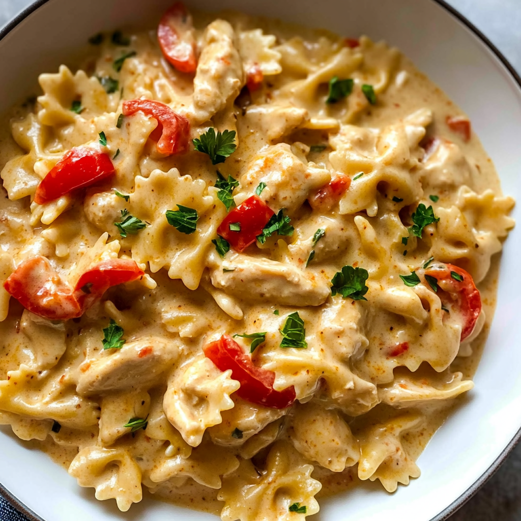 Creamy Cajun Chicken Bowtie Pasta Skillet