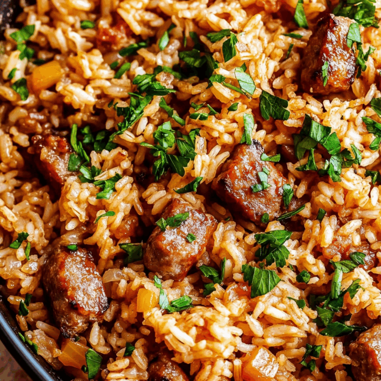 One-Pan Sweet and Tangy BBQ Sausage Rice
