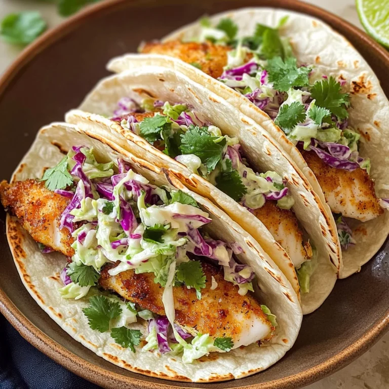 Air Fryer Fish Tacos with Cilantro Lime Slaw