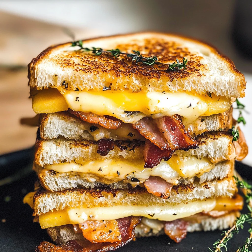 Apple Bacon and Cheddar Grilled Cheese