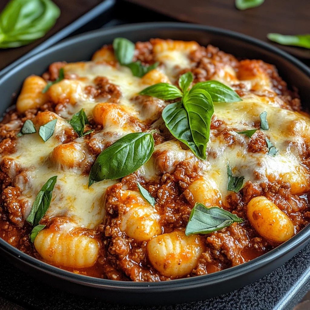 Cheesy Bolognese Gnocchi Bake
