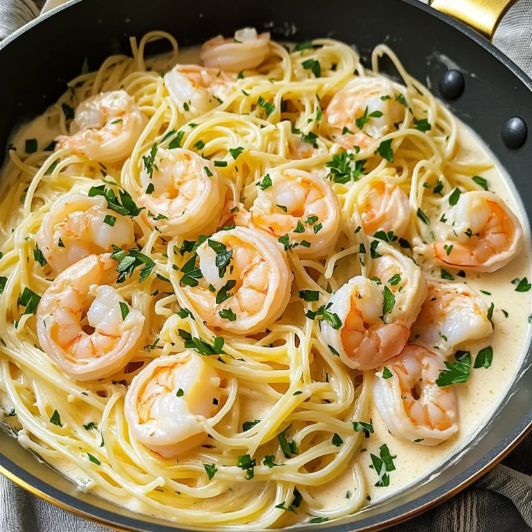 Creamy Angel Hair Pasta with Shrimp