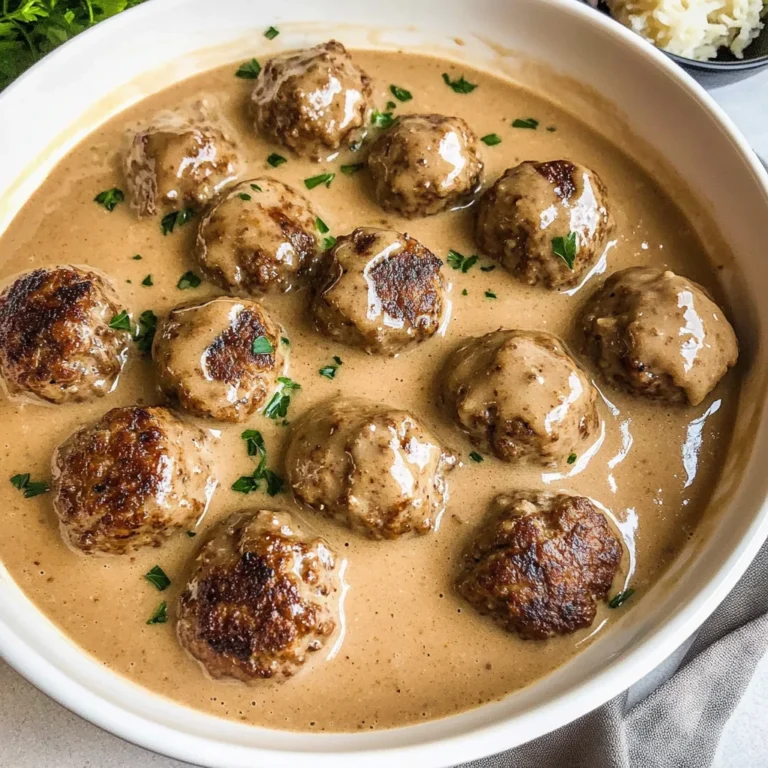 Crockpot Swedish Meatballs with Creamy Gravy