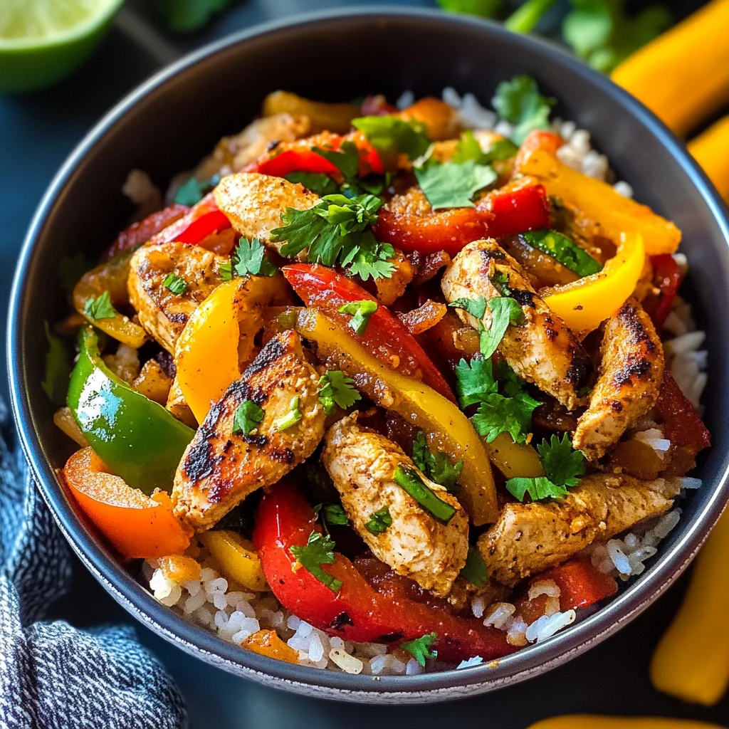 Easy Chicken Fajita Rice Bowl Recipe