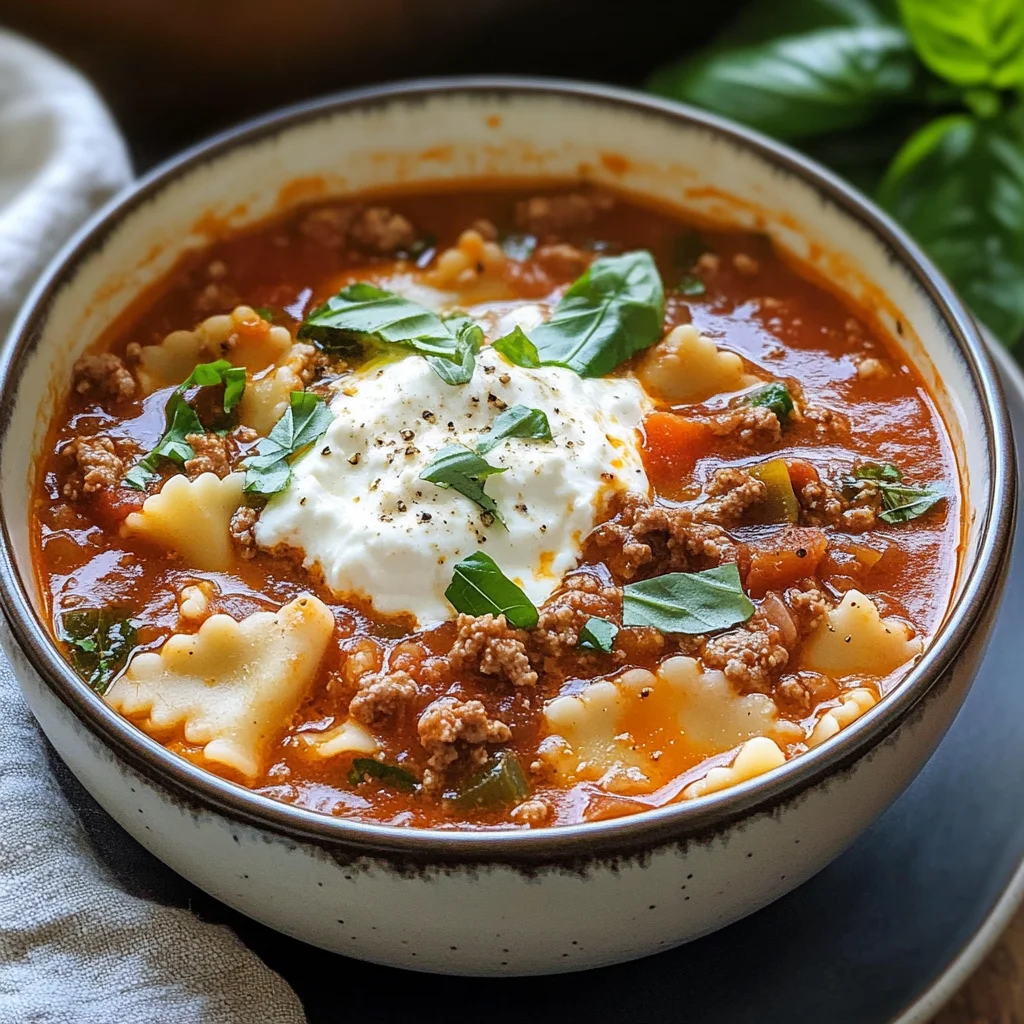 Easy Creamy Lasagna Soup