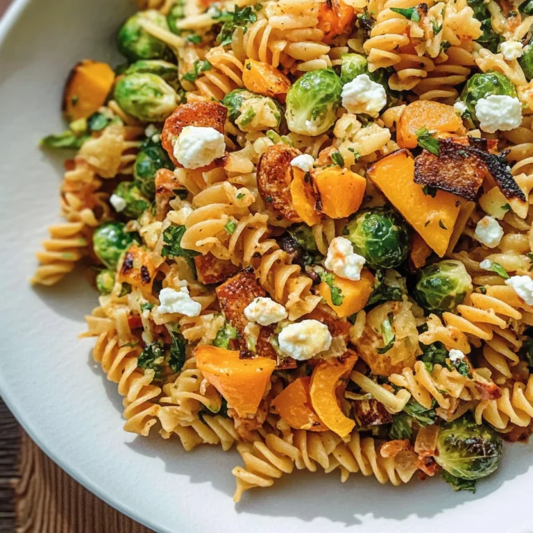 Fall Pasta Salad with Butternut Squash and Brussels