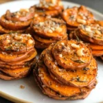 Garlic Butter Sweet Potato Stacks