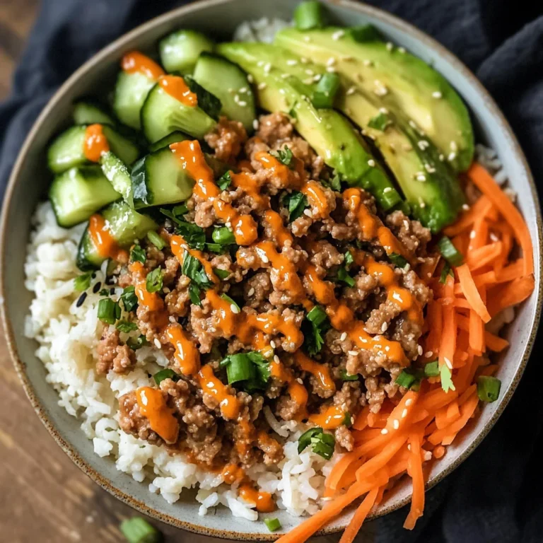 Ground Turkey Rice Bowls with Bang Bang Sauce