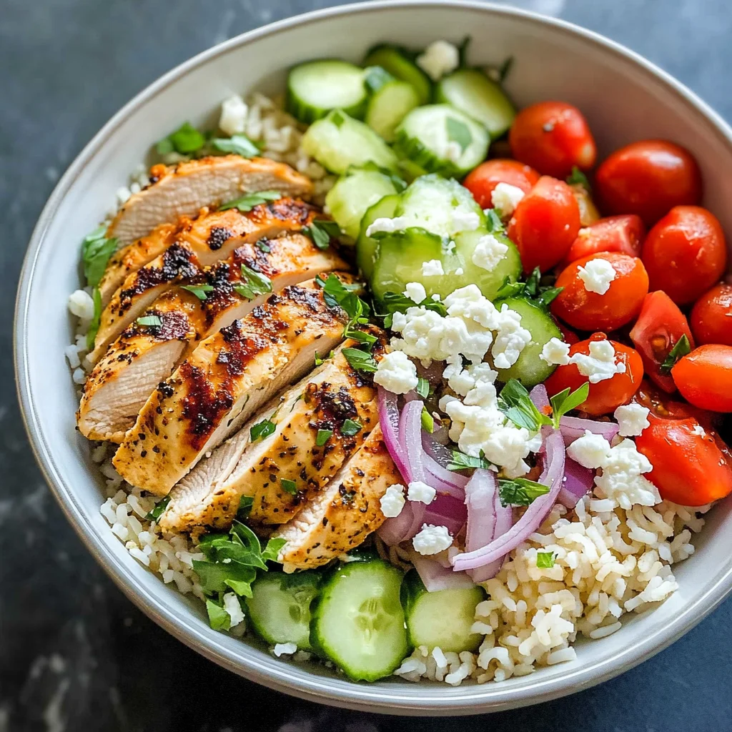 Mediterranean Chicken and Rice Bowl