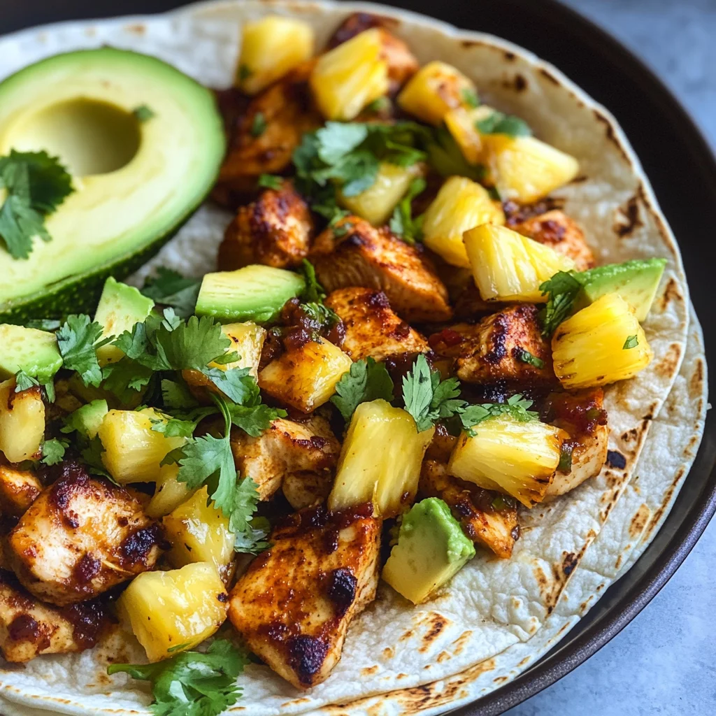 One Pan Chicken & Pineapple Tacos