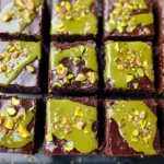 Pistachio Brownies with Pistachio Ganache