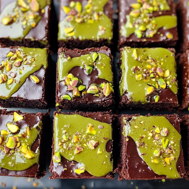 Pistachio Brownies with Pistachio Ganache