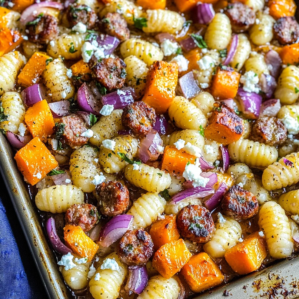 Sheet Pan Gnocchi with Spicy Sausage, Butternut Squash & Hot Honey