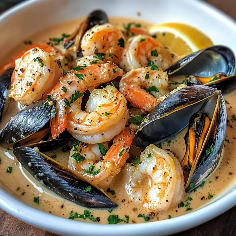 Shrimp and Mussels in Creamy Garlic Sauce: A Must-Try Delight!