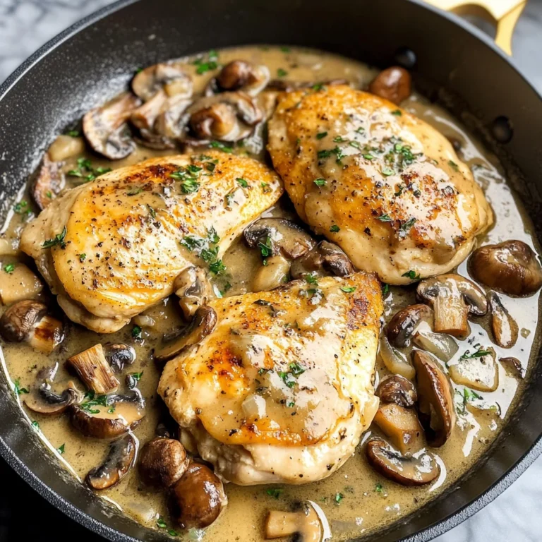 Skillet Chicken and Mushroom Wine Sauce