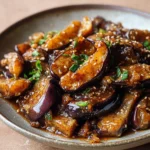 Sticky Garlic Eggplant