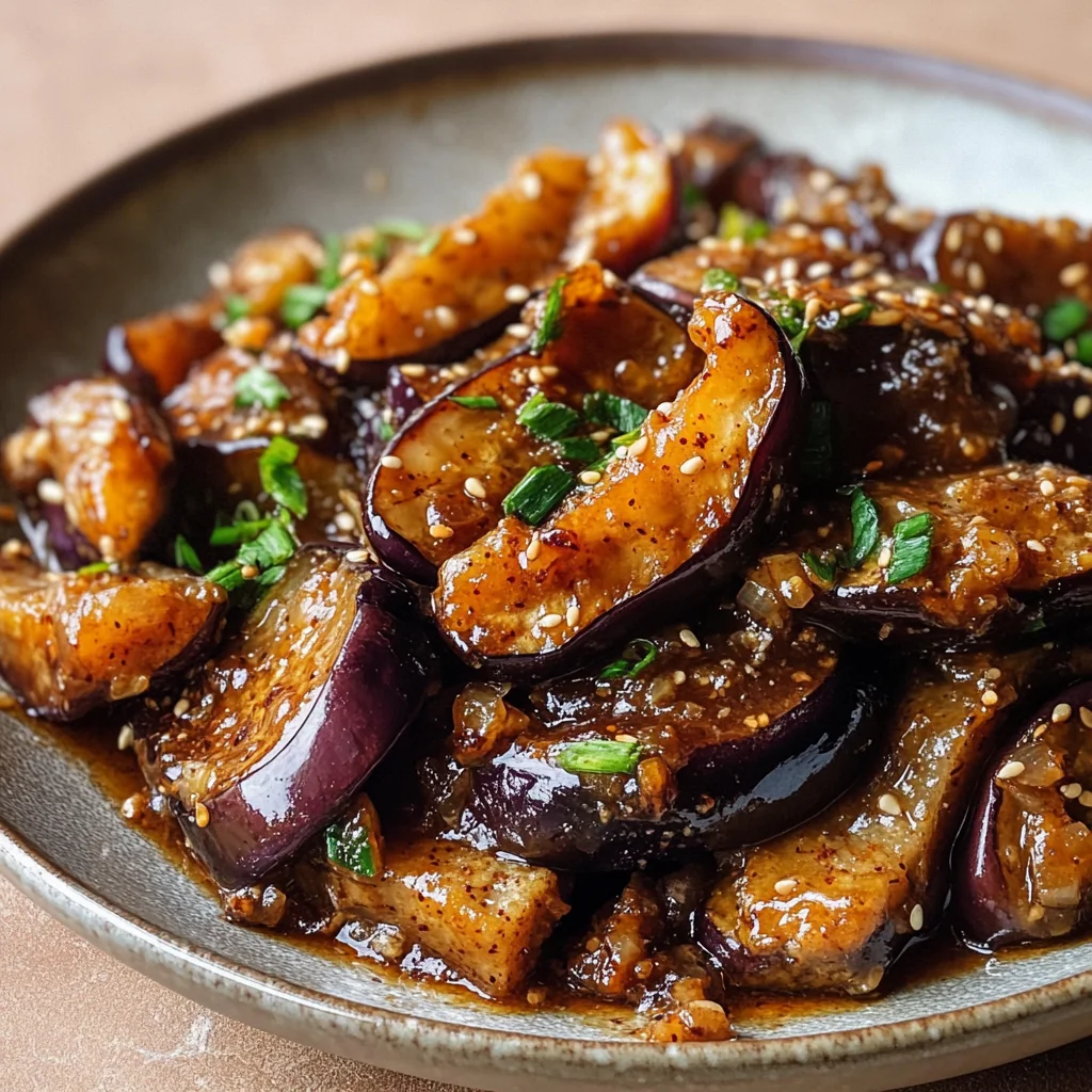 Sticky Garlic Eggplant