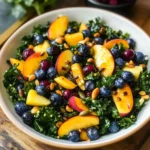 Summer Peach Blueberry Kale Salad