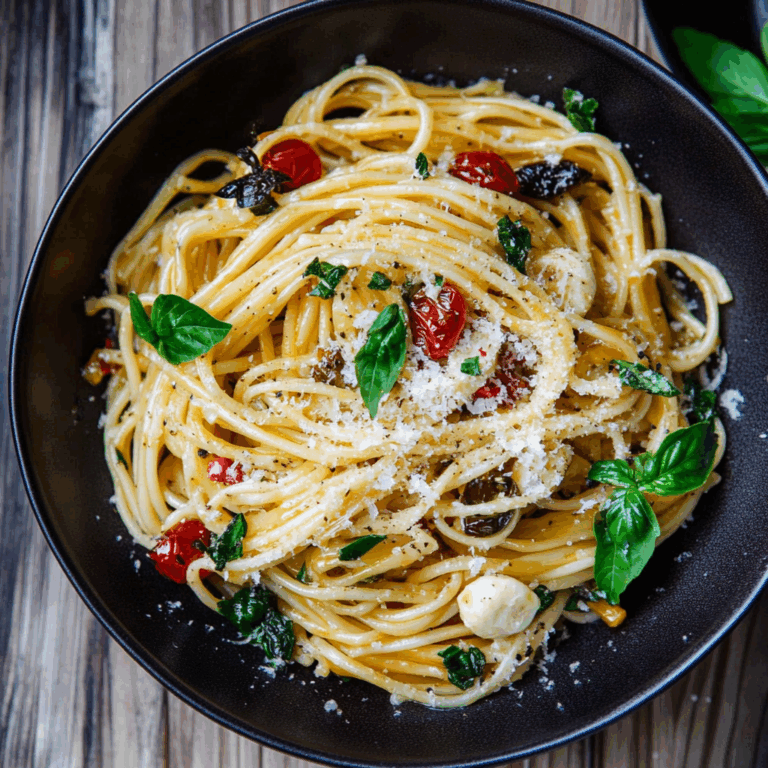 Simple Mediterranean Olive Oil Pasta