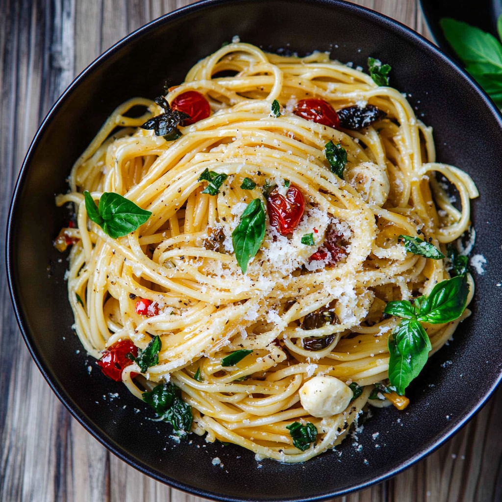Simple Mediterranean Olive Oil Pasta