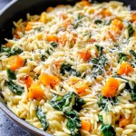 Creamy Orzo with Roasted Butternut Squash and Spinach