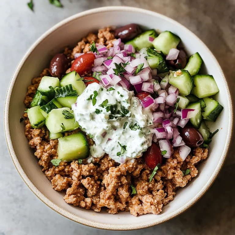 Healthy Greek Ground Chicken Bowls