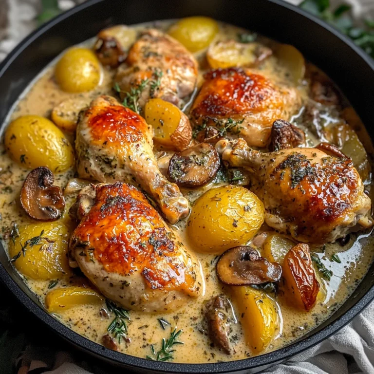 Herb Roasted Chicken in Creamy White Wine Sauce