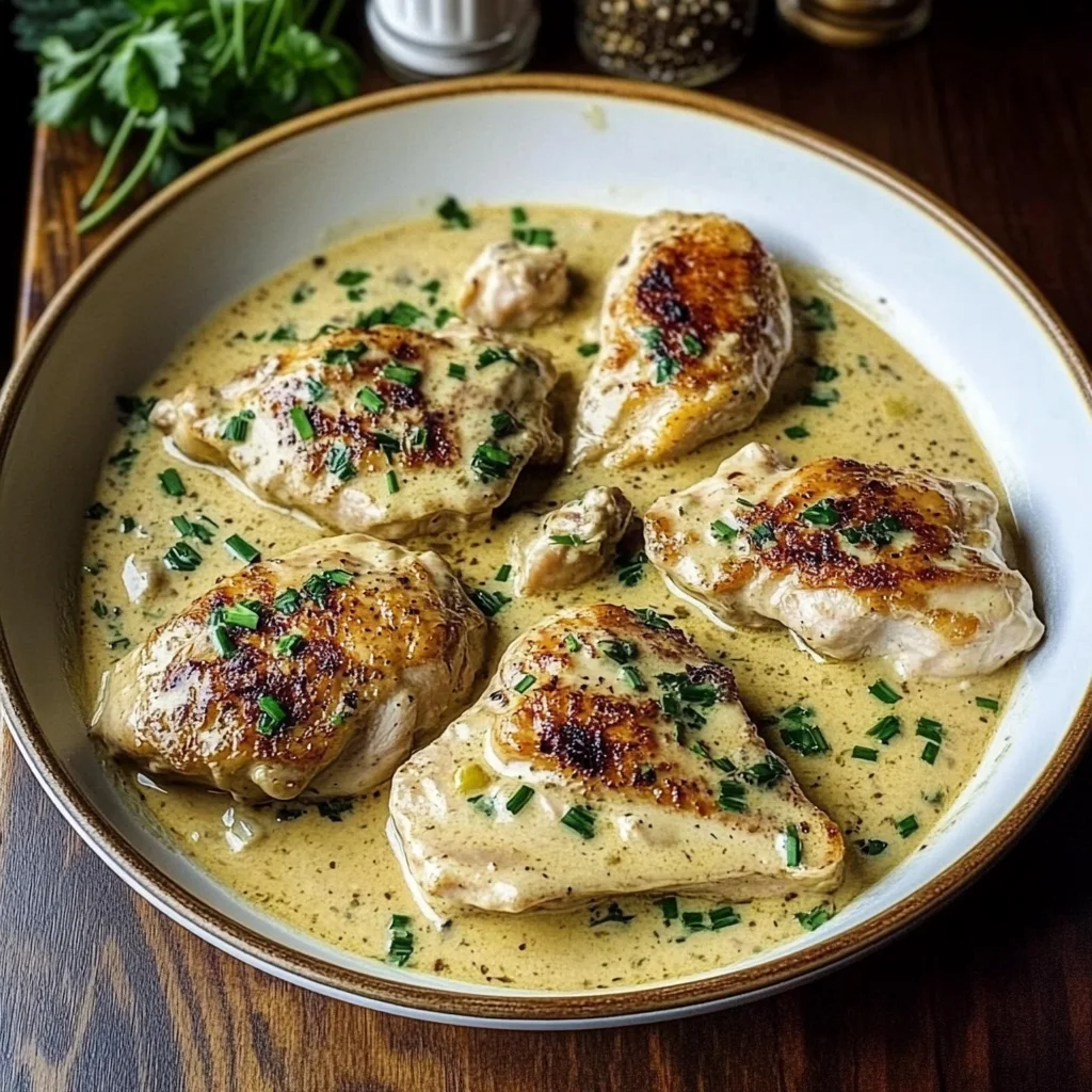 Irish Chicken in Whiskey Cream Sauce