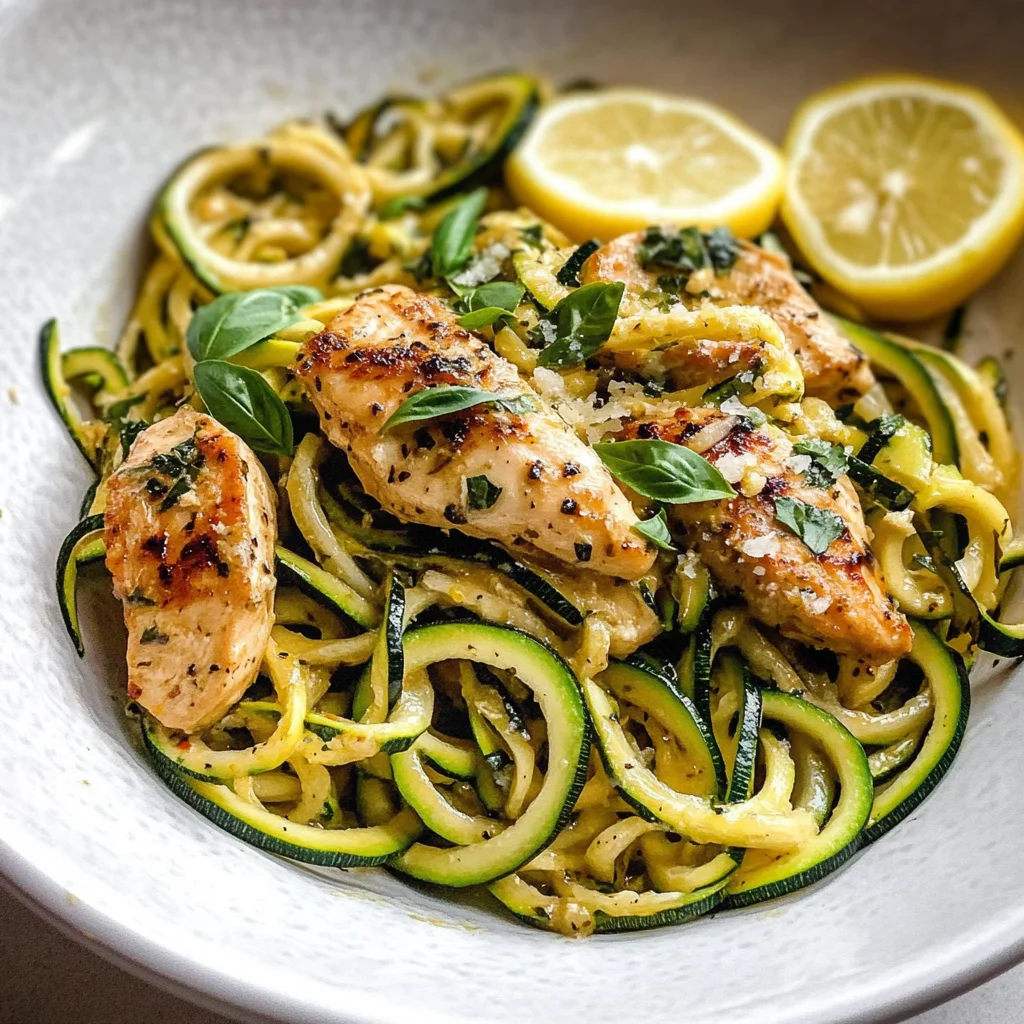 Lemon Garlic Chicken Zoodles