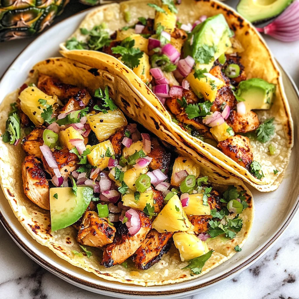 One-Pan Chicken and Pineapple Tacos