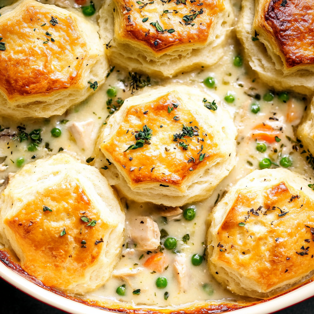 Chicken Pot Pie with Biscuits
