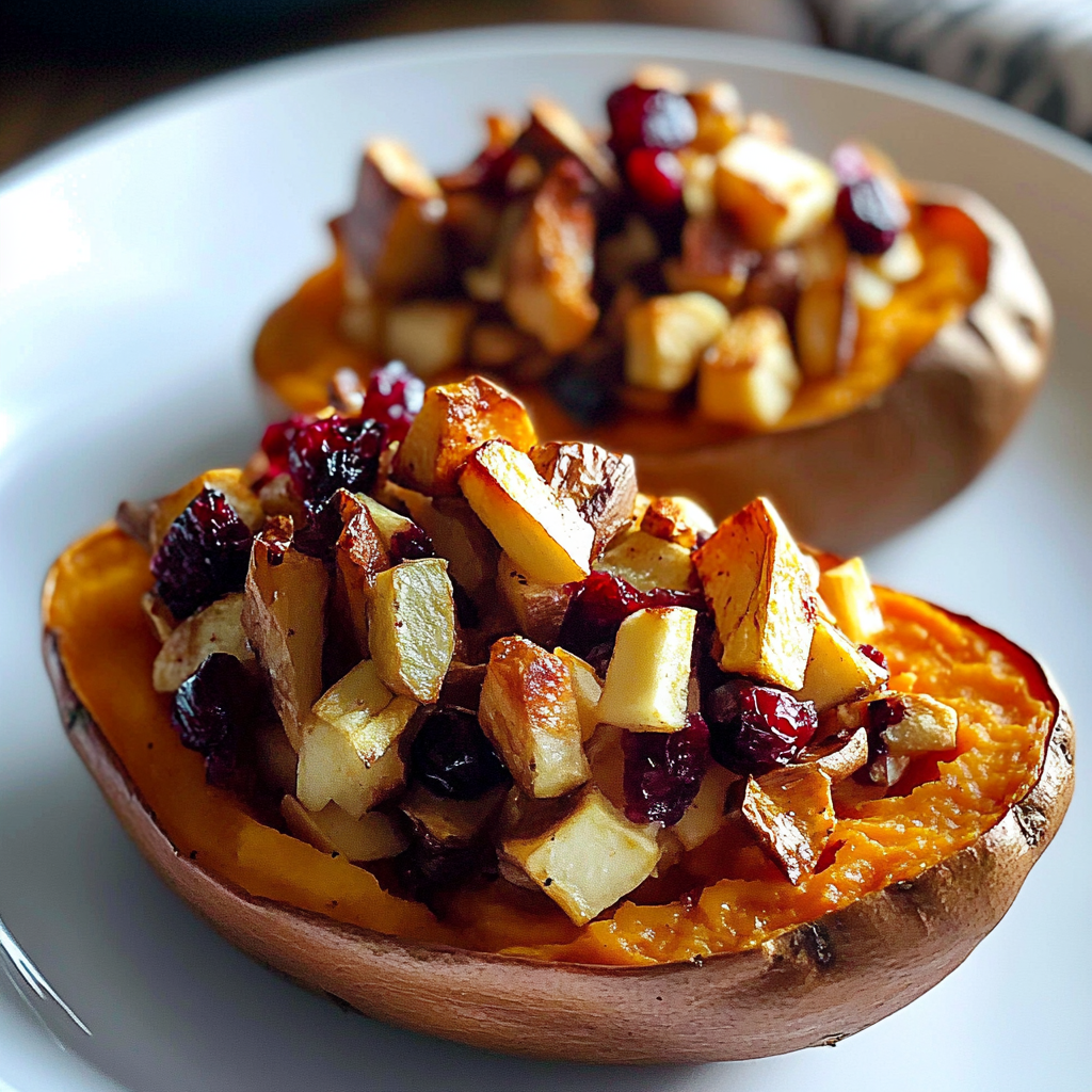 Cranberry Apple Twice-Baked Sweet Potatoes