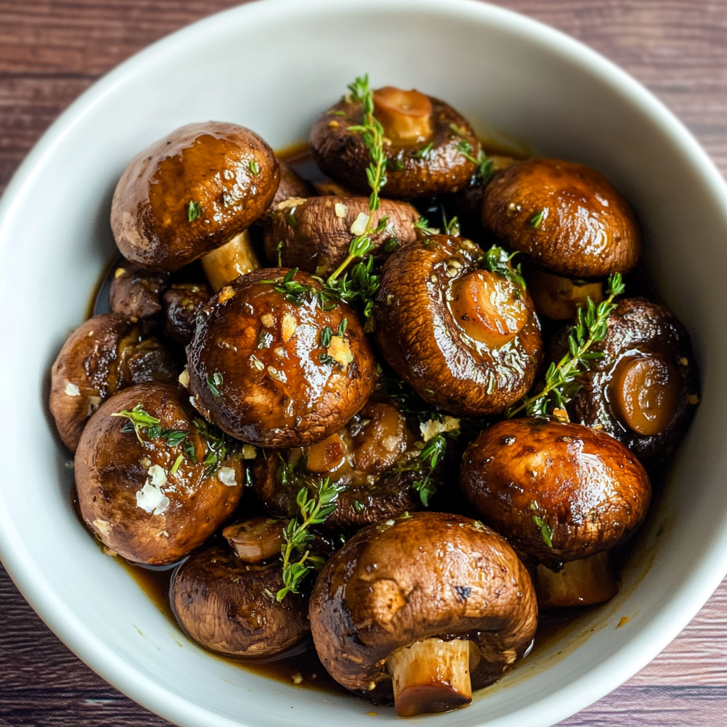 Oven-Roasted Mushrooms with Soy Sauce & Honey