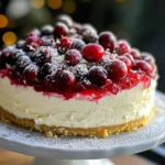 Christmas Cheesecake (Cranberry Jam White Chocolate Mousse Cheesecake)