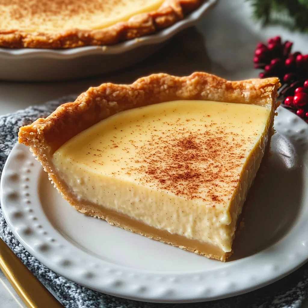 Christmas Eve Cinnamon-Vanilla Custard Pie – Creamy Holiday Dessert Magic