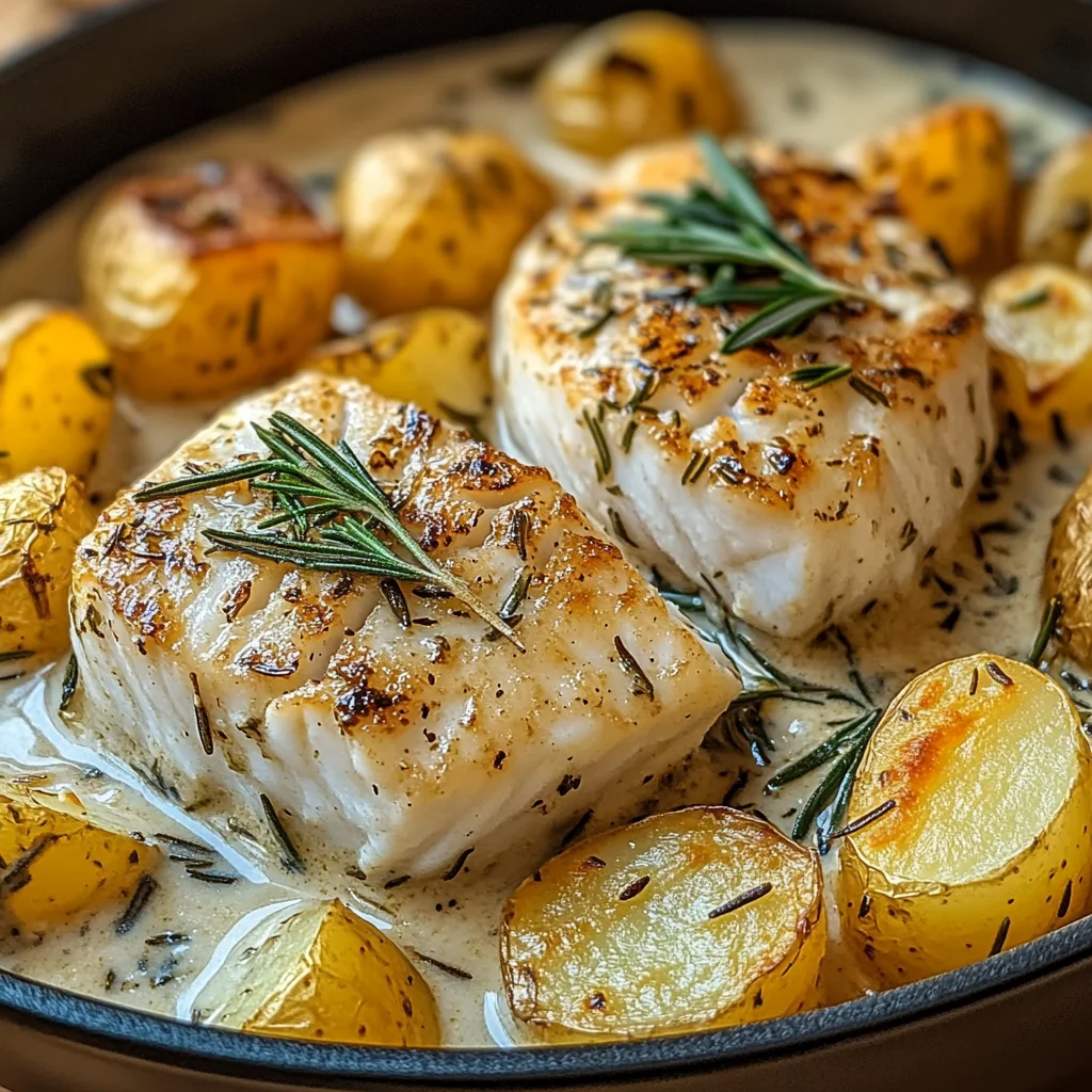Cod & Potatoes in Rosemary Cream Sauce