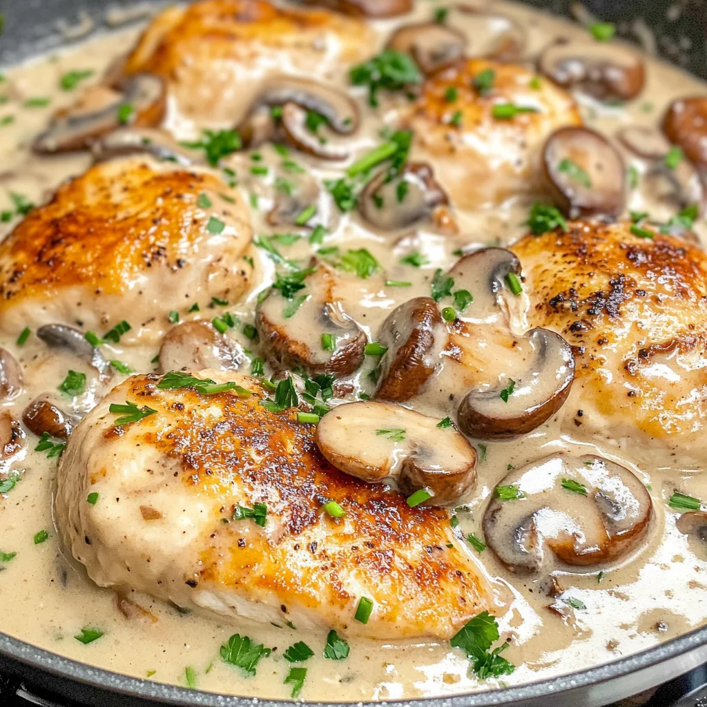 Creamy Garlic Mushroom Chicken