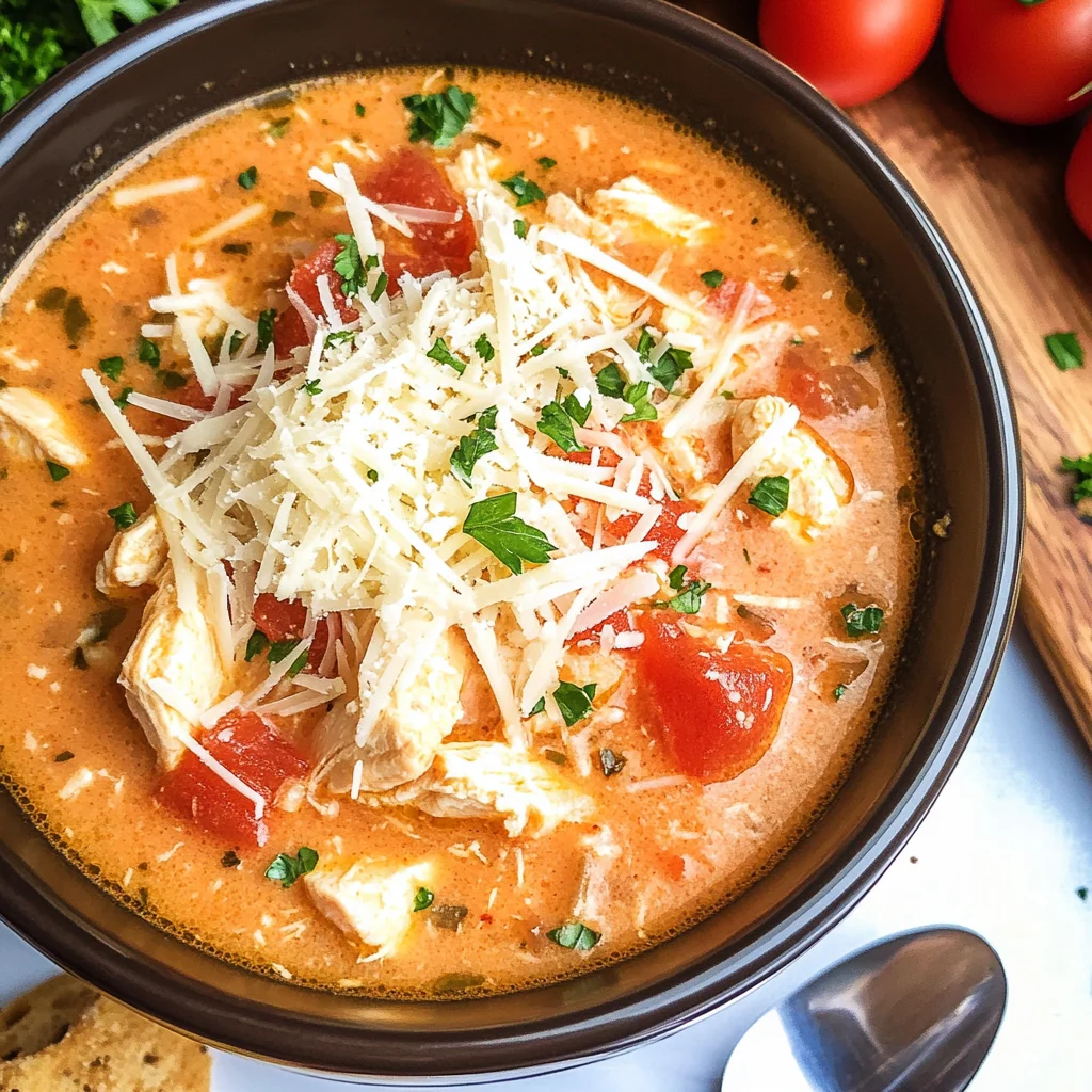 Crock Pot Creamy Chicken Parmesan Soup