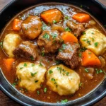 Tasty Beef Stew and Dumplings
