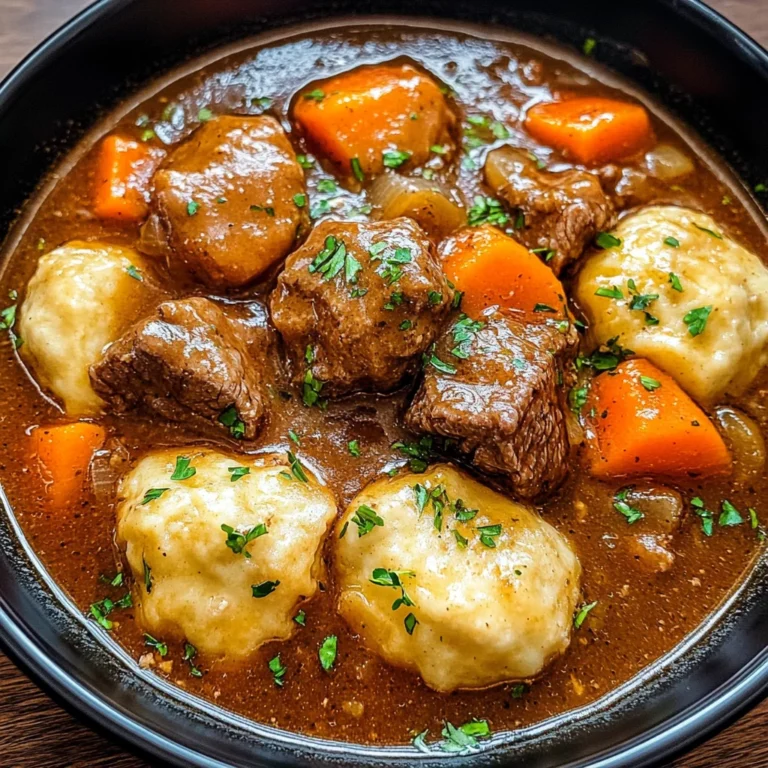 Tasty Beef Stew and Dumplings