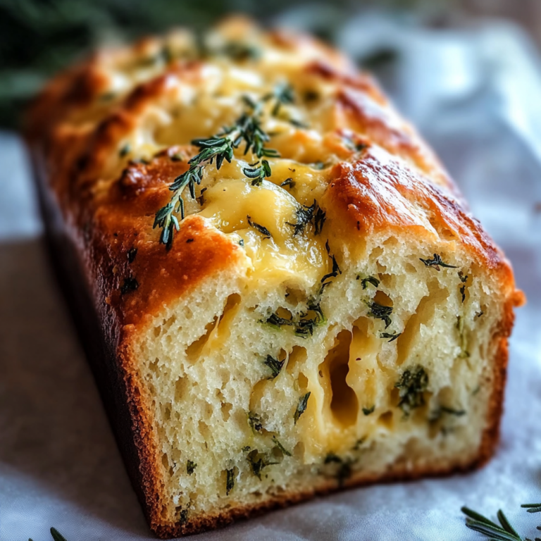 Cheese, Herb & Garlic Quick Bread (No Yeast)