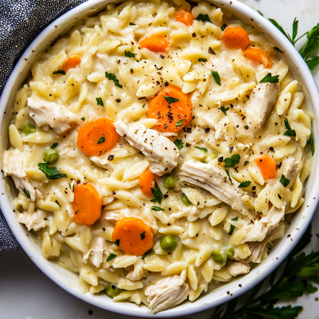 Creamy Chicken Pot Pie Orzo